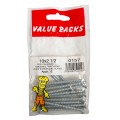 10 X 2 1/2'' Pozi Csk Hardened Twinthread Woodscrews Zinc 12 Per Pack