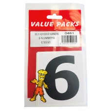 Adhesive Numbers 6 7 8 9 0 5 Per Pack