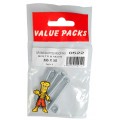 M6 X 50 Roofing Bolts & Nuts Zinc 4 Per Pack