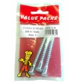 M8 X 80 Coach Screws Zinc 3 Per Pack