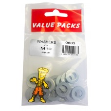 M10 Steel Washers Zinc 20 Per Pack