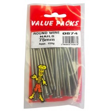 75mm Round Wire Nails 120 Grams Per Pack