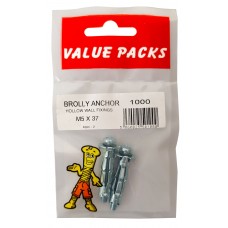5 X 37 Brolly Anchor Plasterboard Fixings 2 Per Pack