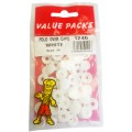 Fold Over Caps White 30 Per Pack