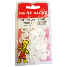 Fold Over Caps White 30 Per Pack