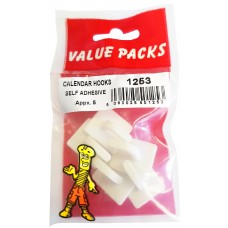 Calender Hooks Self Adhesive 5 Per Pack