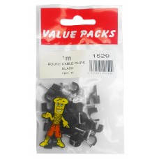 7.0mm Cable Clips Round Black 30 Per Pack