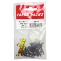 6 X 1'' Countersunk Black Woodscrews 25 Per Pack