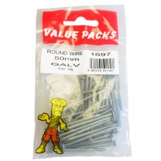 50mm Galv Round Wire Nails 100 Per Pack