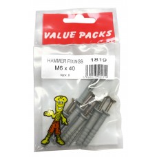 M6 X 40 Nylon Hammer Fixings 8 Per Pack