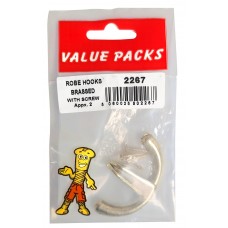 Brassed Robe Hooks 2 Per Pack