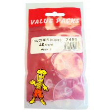 40mm Suction Hooks 3 Per Pack