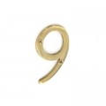 #9 Brass Numeral 75mm 1 Per Pack