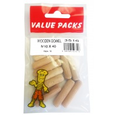 M10 X 40 Wooden Dowel 10 Per Pack