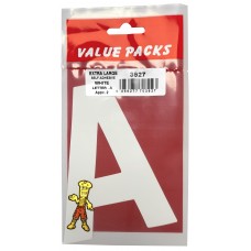 LETTER (A) EXTRA LARGE SELF ADHESIVE NUMBERS 2 pcs PER PACK