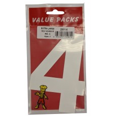 NUMBER (4) EXTRA LARGE SELF ADHESIVE NUMBERS 2 pcs PER PACK