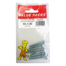 M4 X 40 Pozi Csk Machine Screws & Nuts 8 Per Pack