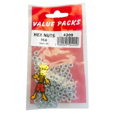 M4 Hex Nuts Zinc 60 Per Pack