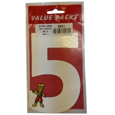 NUMBER (5) EXTRA LARGE SELF ADHESIVE NUMBERS 2 pcs PER PACK