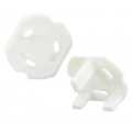 White Wall Socket Safety Blanking Plug Covers 2 Per Pack