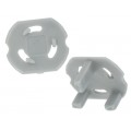 Grey Wall Socket Safety Blanking Plug Covers 2 Per Pack