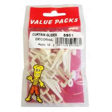 Glide Decorail  Curtain Hooks 12 Per Pack