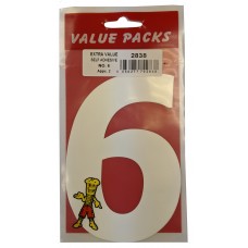 NUMBER (6) EXTRA LARGE SELF ADHESIVE NUMBERS 2 pcs PER PACK