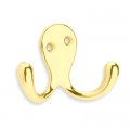 Double Robe Hook Brassed 2 Per Pack