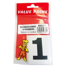 Adhesive Numbers(1234567890) 10Pack 55mm 10 Per Pack
