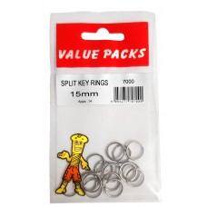 15mm Split Key Rings (14 Per Pack)