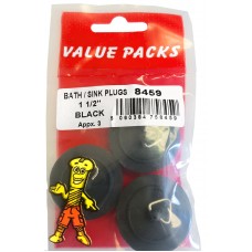 1 1/2'' Basin/Sink Plugs Black 3 Per Pack