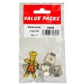 Bookcase Clip Flat Brass 8 Per Pack