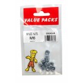 M6 Nyloc Nuts Zinc Plated 10 Per Pack