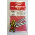  80mm x 12g  Screw Hooks Zinc 3 Per Pack