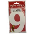 NUMBER (9) EXTRA LARGE SELF ADHESIVE NUMBERS 2 pcs PER PACK