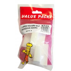 Large Square Self Adhesive Hooks 2 Per Pack