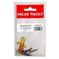 Brass Head Picture Pins 10 Per Pack