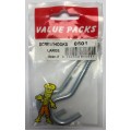 100mm x 18g Screw Hooks Large Zinc 2 Per Pack