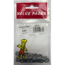 M6 Steel Washers Zinc 60 Per Pack