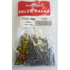 25mm Panel Pins 100 Grams Per Pack