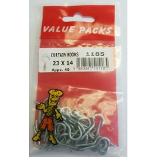 23 X 14 Curtain Hooks Nickel Plated 40 Per Pack