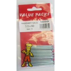 3.0 X 60 Masonary Nails 15 Per Pack