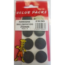 25mm Adhesive Skid Protectors 8 Per Pack