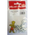 1'' (25mm) Cup Hooks White Pvc 8 Per Pack