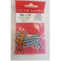 M6 X 50 Hex Bolts & Nuts Zinc 5 Per Pack