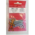 M6 X 50 Hex Bolts & Nuts Zinc 5 Per Pack