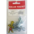 M8 X 25 Hex Bolts & Nuts Zinc 6 Per Pack