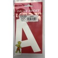 LETTER (A) EXTRA LARGE SELF ADHESIVE NUMBERS 2 pcs PER PACK