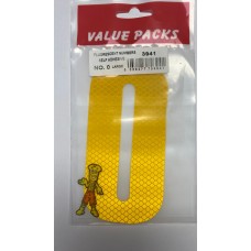 FLUORESCENT NO.0 EXTRA LARGE ADHESIVE NUMBERS