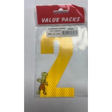 FLUORESCENT NO.2 EXTRA LARGE ADHESIVE NUMBERS